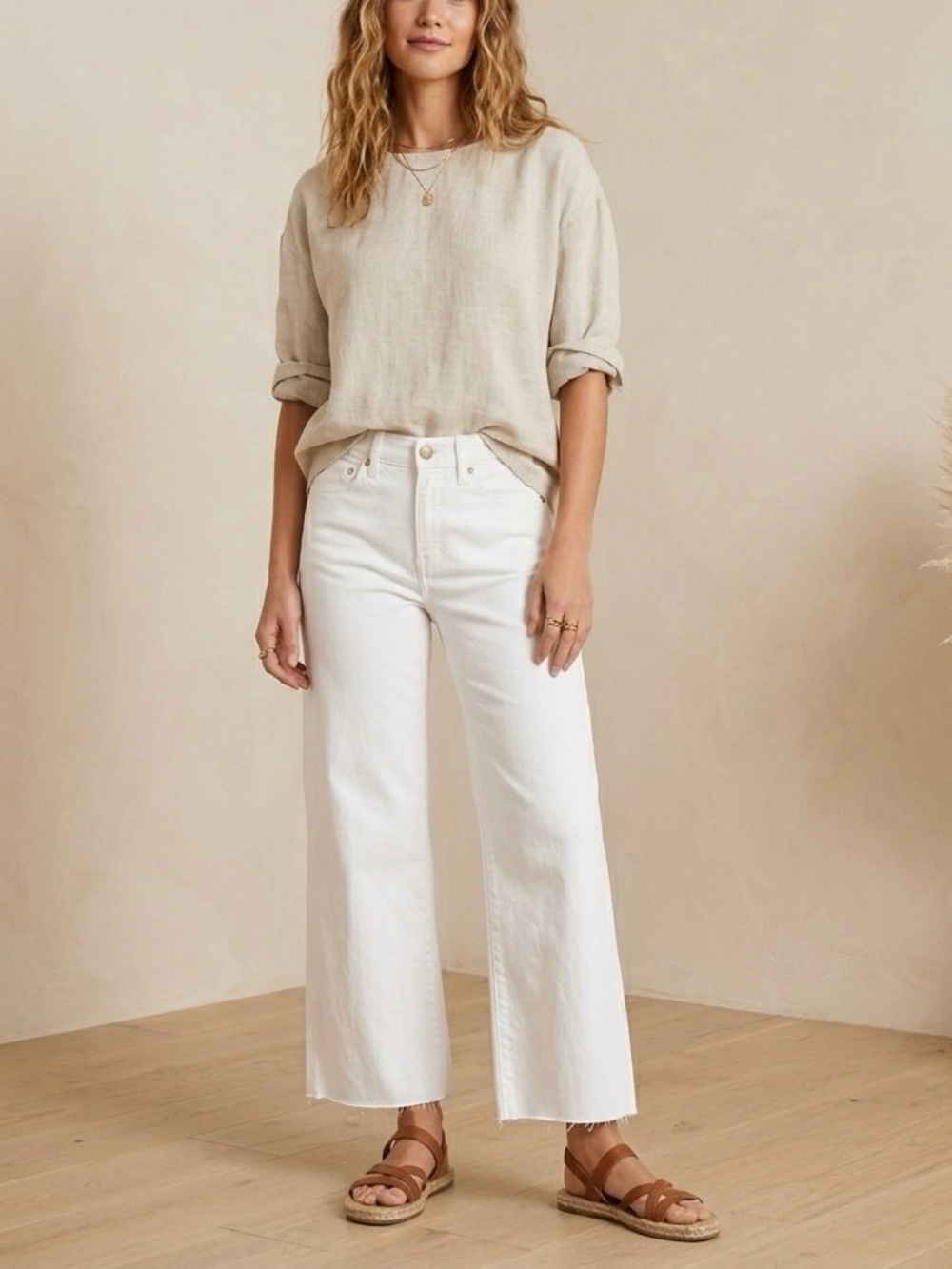 J.Crew '96 Slim Wide-Leg Jean in White Denim